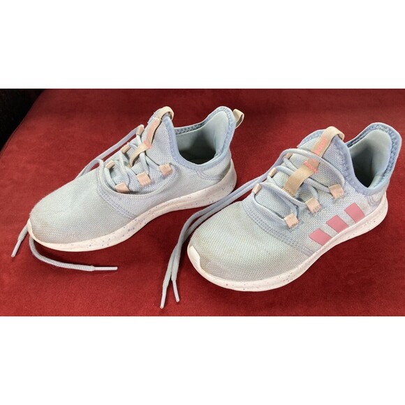 Adidas Cloud Foam Pure 2.0 Running Lace Up (Youth Size 2.5) • Blue/Pink • EUC - Picture 2 of 6
